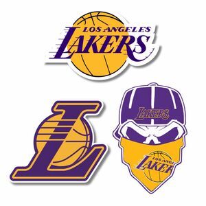 3 Pack 8" Los Angeles Lakers Stickers – Large Vinyl Decals for Car, Laptop